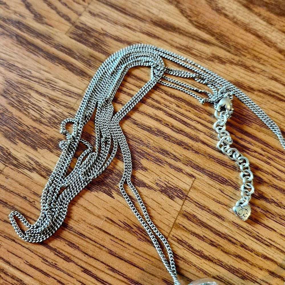 BRIGHTON "Atlantis" Silver Double Hearts Etched Necklace BOLD ACCESSORIES! - Picture 5 of 10